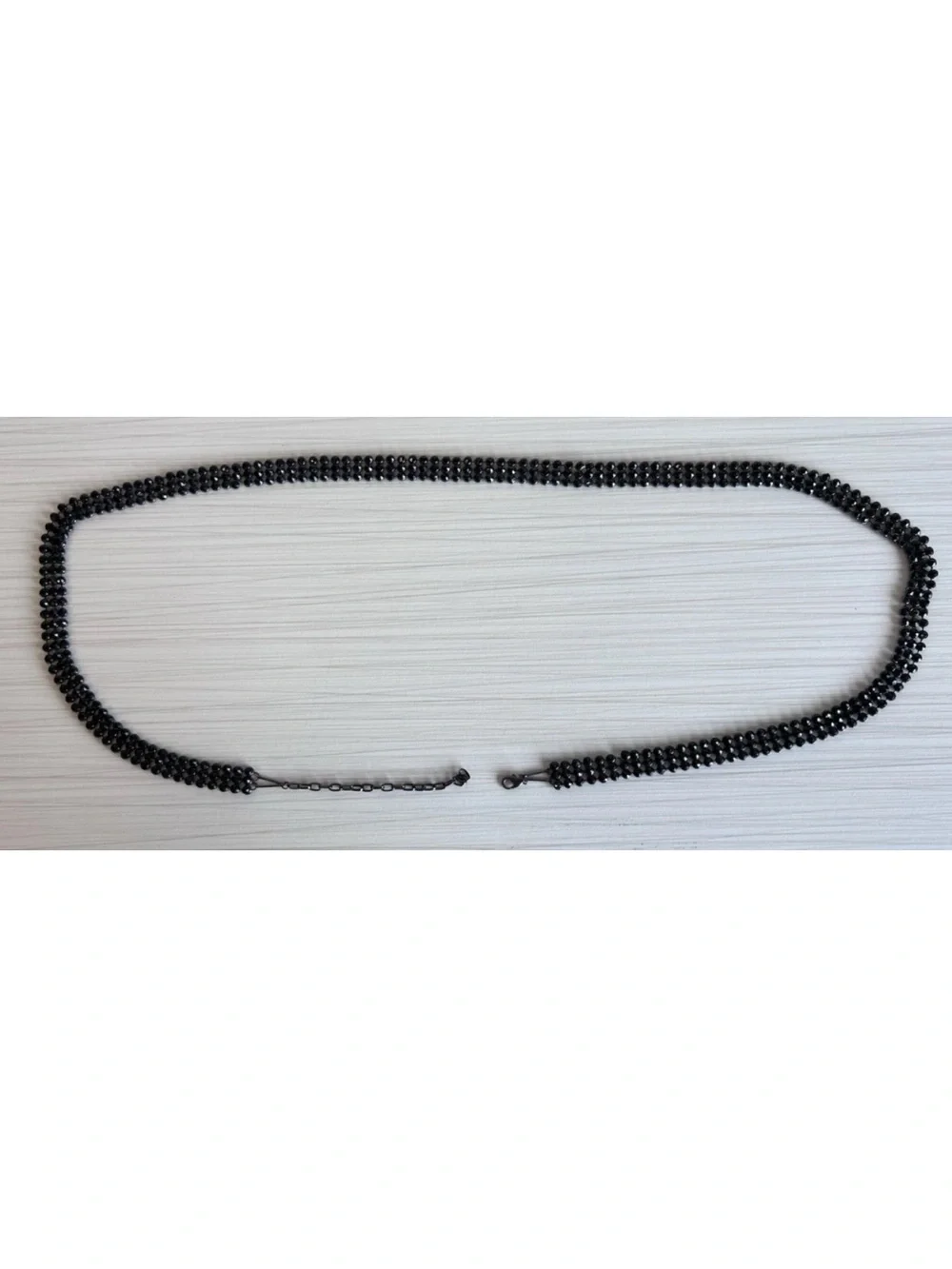 Vintage Black Rhinestone Belt Multi-Row Crystal Chain Waist Jewelry